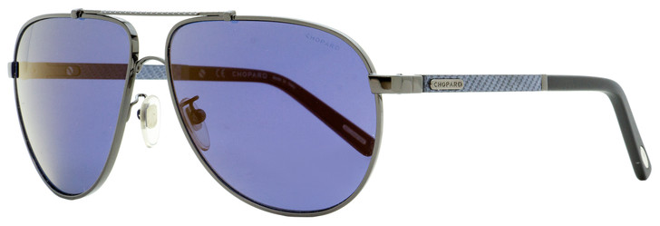 Chopard Aviator Sunglasses SCHB78 568B Gunmetal/Carbon Fiber Polarized 61mm B78
