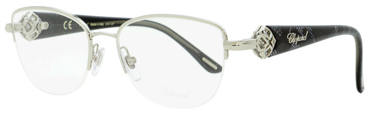 Chopard Semi-Rimless Eyeglasses VCHA93S 0579 Shiny Palladium/Gray 53mm A93