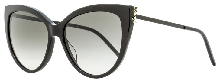 Saint Laurent Cateye Sunglasses SL M48SA 002 Shiny/Matte Black 56mm YSL