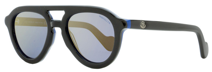 Moncler Pilot Sunglasses ML0078 05D Black/Blue Polarized 52mm 0078