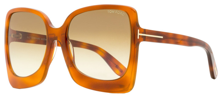 Tom Ford Butterfly Sunglasses TF618 Emanuella-02 53F Blonde Havana 60mm FT0618