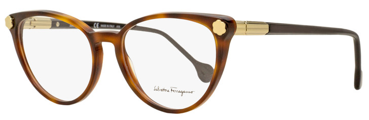 Salvatore Ferragamo Cateye Eyeglasses SF2837 214 Tortoise/Black/Gold 54mm 2837