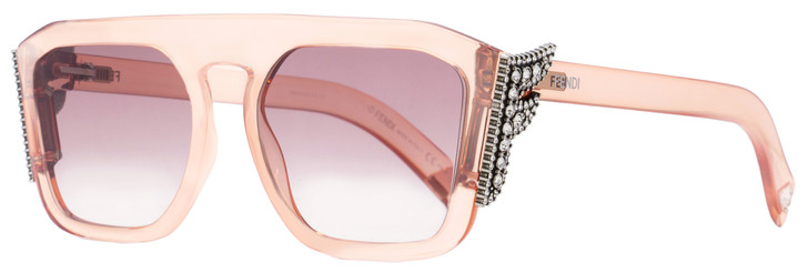 Fendi Rectangular Sunglasses FF0381S 35J3X Transparent Pink 55mm 0381