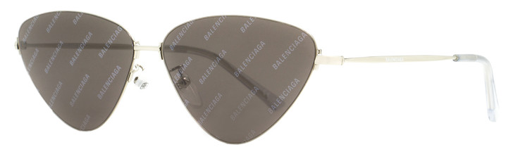 Balenciaga Cateye Sunglasses BB0015S 004 Silver/Clear 61mm 0015
