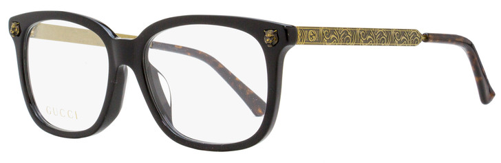 Gucci Alternative Fit Eyeglasses GG0218OA 001 Black/Antique Gold 53mm 218