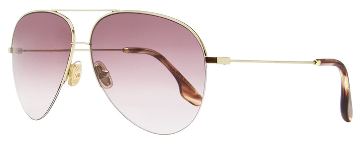 Victoria Beckham Aviator Sunglasses VB90S 712 Gold/Burgundy 62mm 90