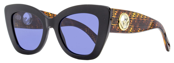 Fendi Rectangular Sunglasses FF0327S 807KU Black/Brown 52mm 327