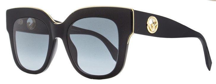 Fendi Square Sunglasses FF0359GS 8079O Black/Gold 51mm 359