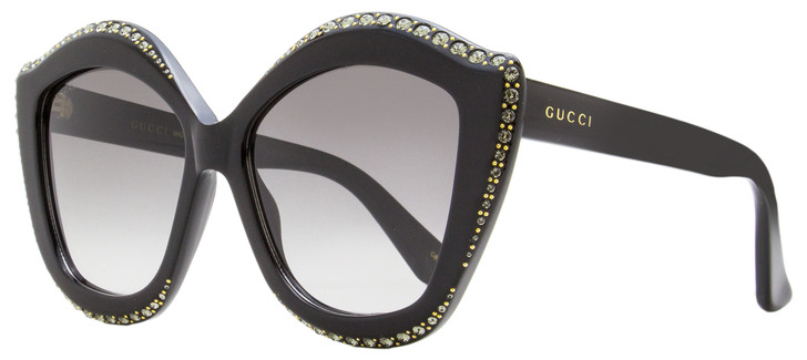 Gucci Butterfly Sunglasses GG0118S 001 Black 53mm 118