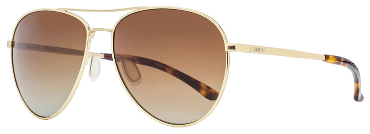 Smith Aviator Sunglasses Layback AOZLA Matte Gold/Havana Polarized 60mm