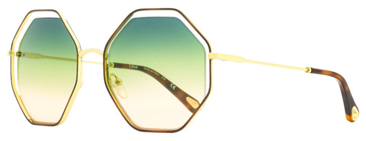 Chloe Octagonal Sunglasses CE132S 262 Gold/Havana 58mm 132
