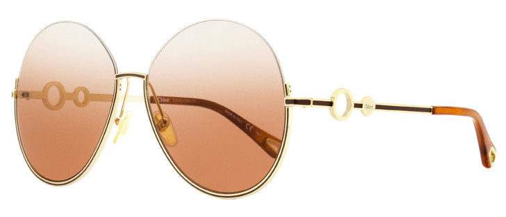 chloe havana half rim sunglasses