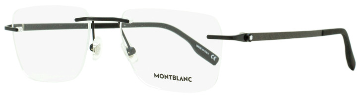 Montblanc Rimless Carbon Fiber Eyeglasses MB0185O 001 Black/Gunmetal 55mm 185
