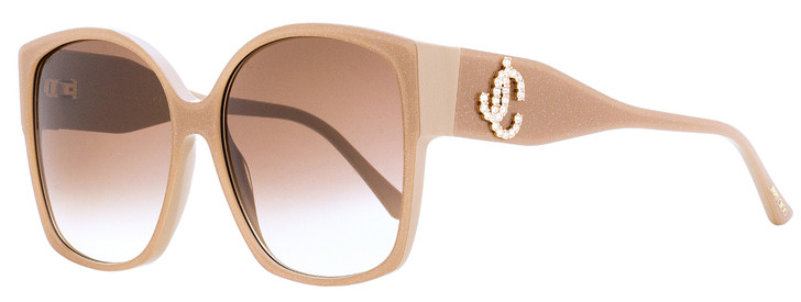 Jimmy Choo Square Sunglasses Noemi/S KONHA Nude Glitter 61mm