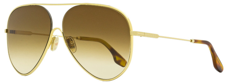 Victoria Beckham Aviator Sunglasses VB133S 702 Gold/Honey Havana 61mm 133
