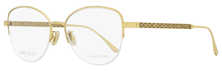 Jimmy Choo Semi-Rimless Eyeglasses JC235/F BKU Gold 54mm