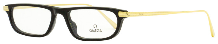 Omega Rectangular Eyeglasses OM5012 001 Black/Gold 52mm 5012