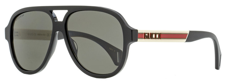 Gucci Pilot Sunglasses GG0463S 002 Black/Cream/Red Polarized 58mm 463