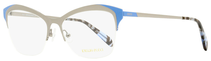Emilio Pucci Geometric Eyeglasses EP5074 020 Ruthenium/Blue 53mm 5074