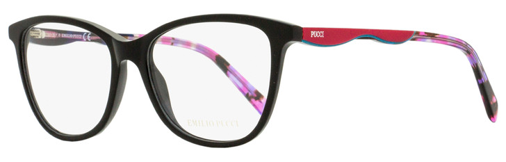 Emilio Pucci Rectangular Eyeglasses EP5095 001 Black/Rose 54mm 5095