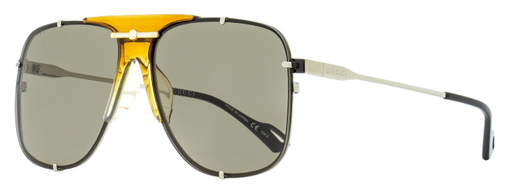 Gucci Navigator Sunglasses GG0739SA 003 Silver/Amber 63mm