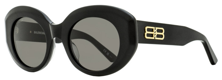 Balenciaga Distressed Finish BB0235S Sunglasses 001 Black 52mm