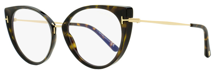 Tom Ford TF5815B Blue Black Eyeglasses 052 Havana/Gold 54mm FT5815
