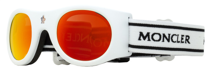 Moncler ML0051 Logo Band Ski Goggles 21U Matte White