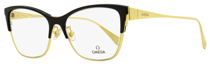 Omega OM5001H Butterfly Eyeglasses 001 Black/Gold 54mm