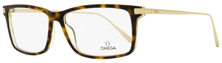 Omega OM5014 Rectangular Eyeglasses 056 Havana/Gold 58mm