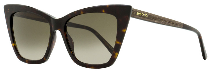 Jimmy Choo Cat Eye Lucine Sunglasses 086HA Havana 55mm
