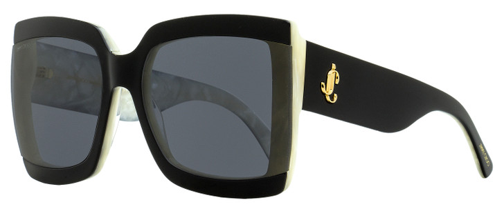 Jimmy Choo Square Renee Sunglasses 9HTIR Black/Ivory 61mm