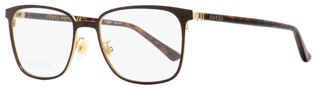 Gucci Rectangular Eyeglasses Gg0294o 003 Brownhavanagold 54mm 0294