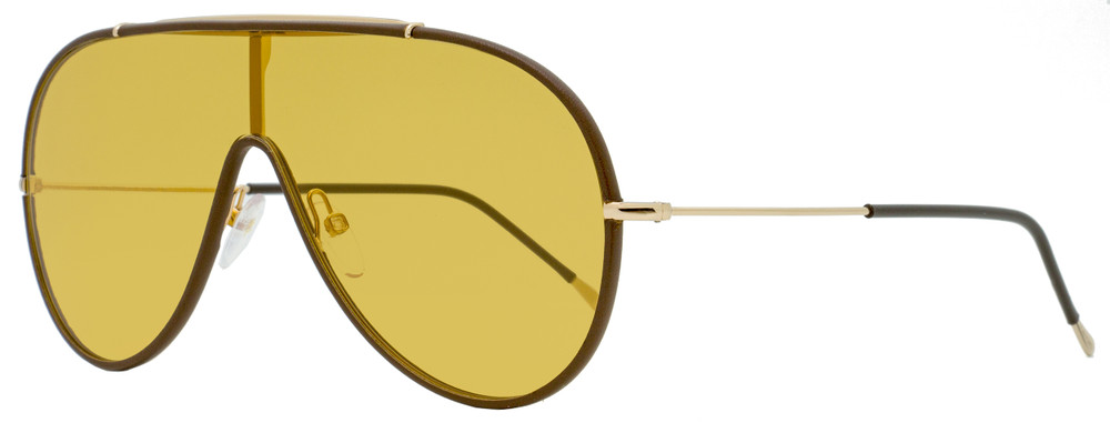 Tom Ford Shield Sunglasses TF671 Mack 48E Brown/Gold 137mm