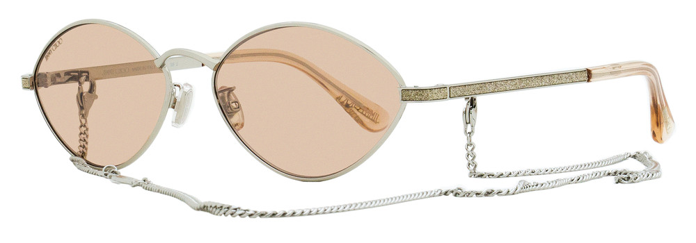 As Is Jimmy Choo 58mm Round Frame Sunglasses w/ Chain 