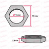 Steel 10mm Nut For Lamp Holder Fixings
