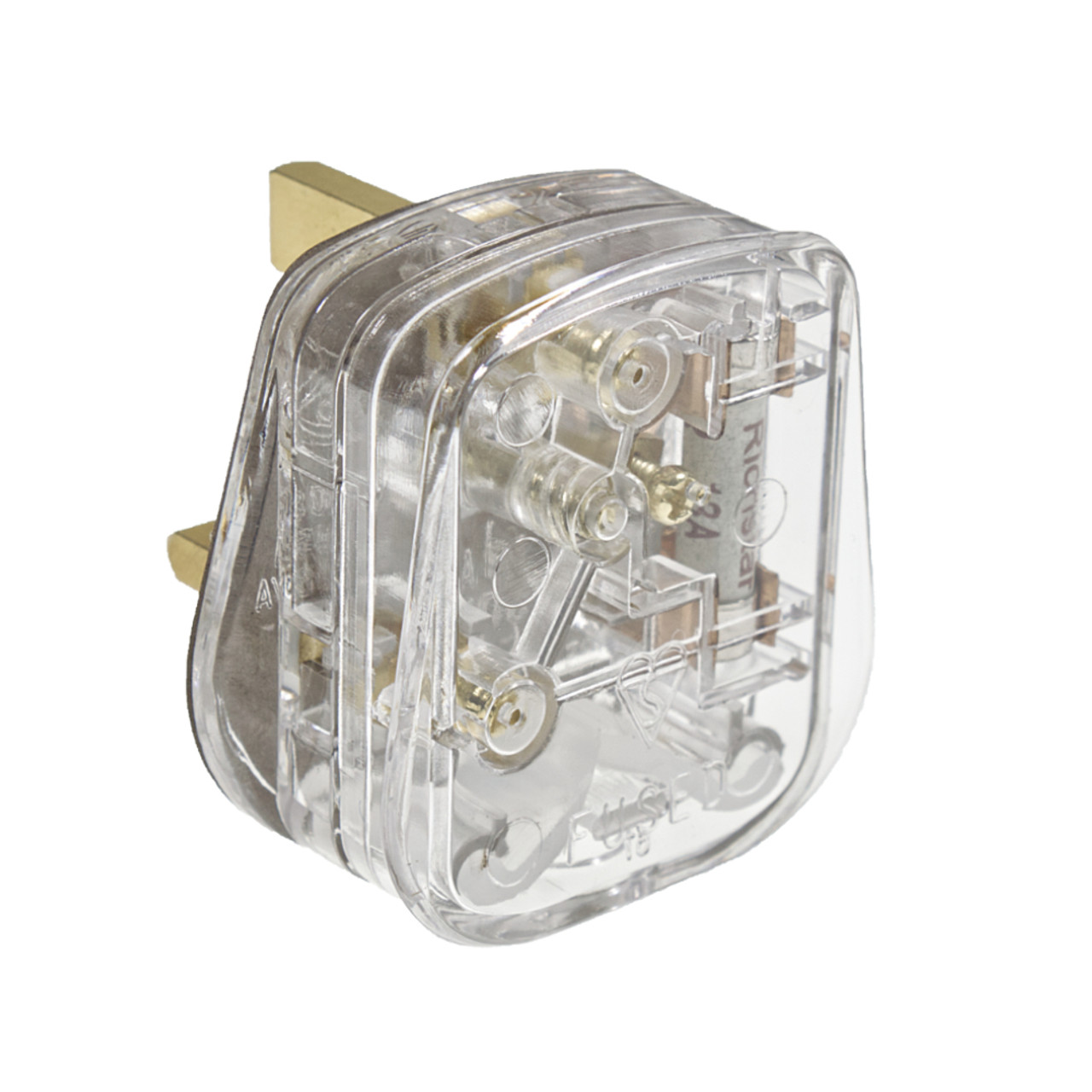 Transparent 13A Plug Top With 3A Fuse