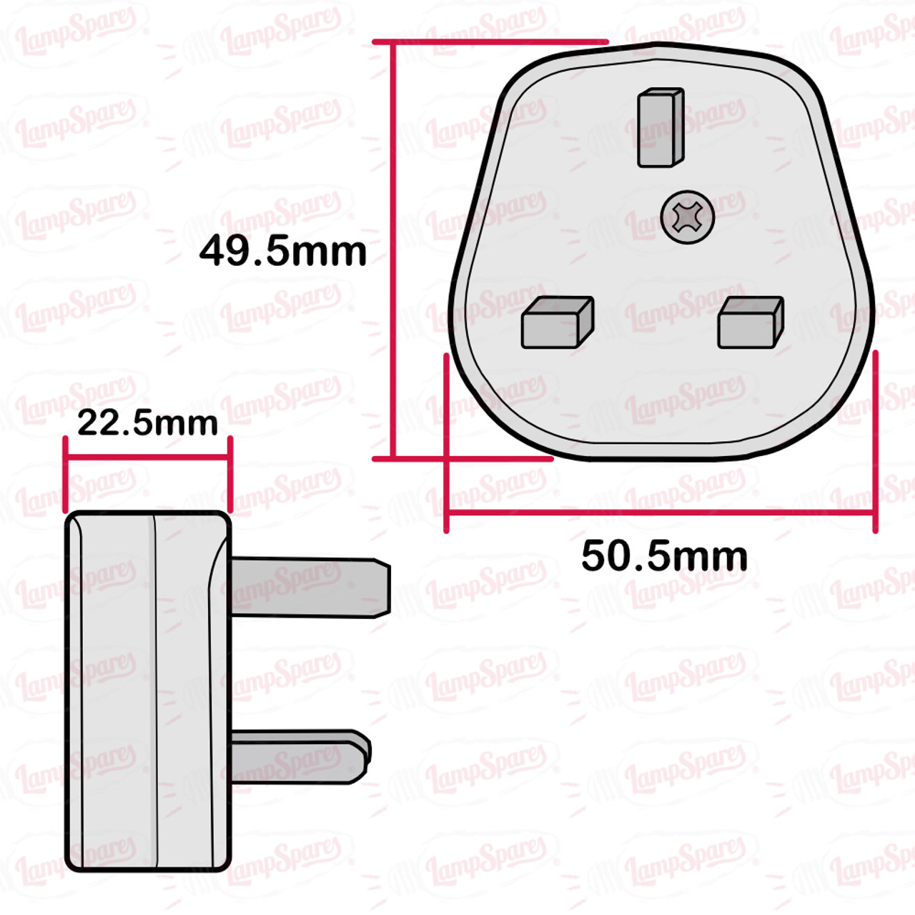 Transparent 13A Plug Top With 3A Fuse