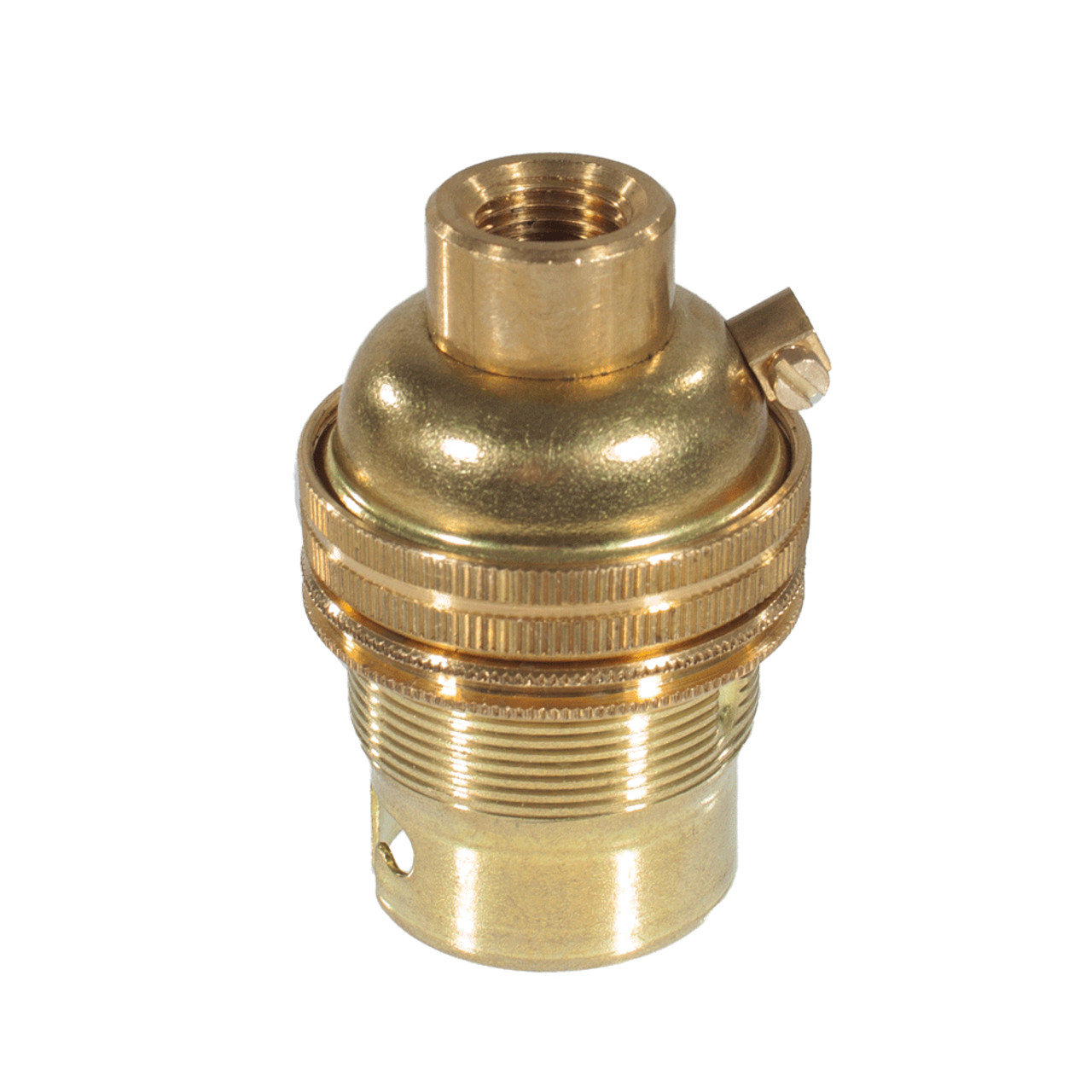 BC | B22 | Bayonet Cap Brass Un-Switched Lampholder 10mm Entry with ...