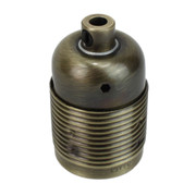 ES | E27 | Edison Screw Antique Plated Threaded Lampholder with Metal Cord Grip