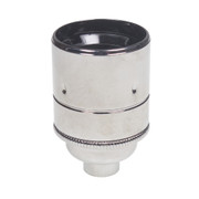 ES | E27 | Edison Screw Chrome Plain Lampholder with 1/2" Fixing
