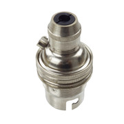 BC | B22 | Bayonet Cap Nickel Pendant Lampholder with Cord Grip