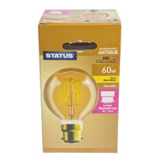 60w Crystalite Antique G80 Globe BC Squirrel Cage Filament