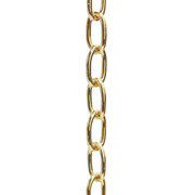 Welded Oval Lighting Chain Steel Brass Plated 5/8"