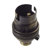 BC | B22 | Bayonet Cap Antique Brass Un-Switched Lampholder 10mm Entry with Stem Lock