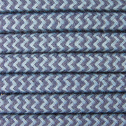 Blue and Grey Round ZigZag 3 Core Fabric Cotton Cable 4545791