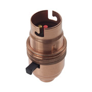 BC | B22 | Bayonet Cap Copper Switched Safer Lampholder 10mm Entry