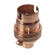 BC | B22 | Bayonet Cap Copper Un-Switched Lampholder 10mm Entry with Stem Lock