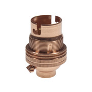 BC | B22 | Bayonet Cap Copper Un-Switched Lampholder 1/2" Entry