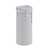 White Candle Tube Cover With Drip Effect 34 x 80mm 7167383